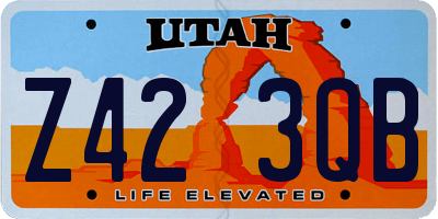 UT license plate Z423QB