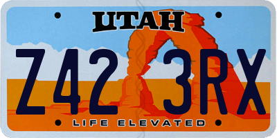 UT license plate Z423RX