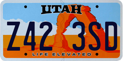 UT license plate Z423SD