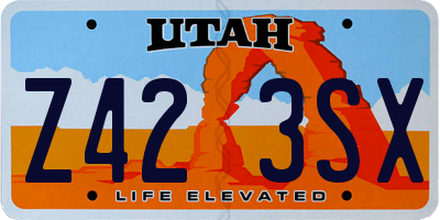 UT license plate Z423SX