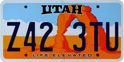 UT license plate Z423TU