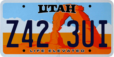 UT license plate Z423UI
