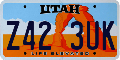 UT license plate Z423UK