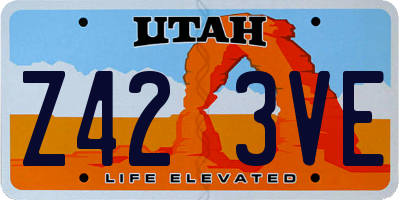 UT license plate Z423VE