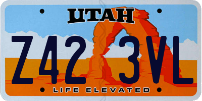 UT license plate Z423VL