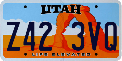 UT license plate Z423VQ