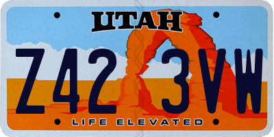 UT license plate Z423VW