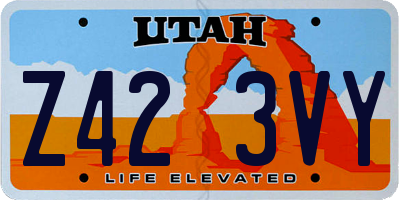 UT license plate Z423VY
