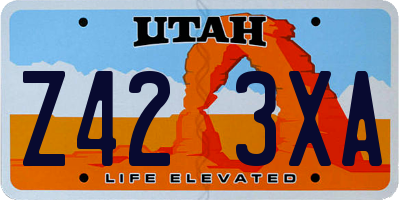 UT license plate Z423XA
