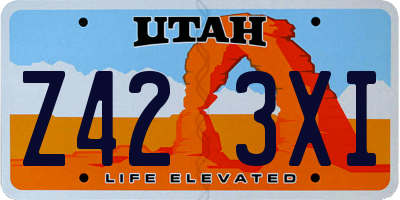UT license plate Z423XI