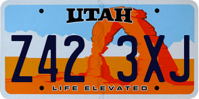 UT license plate Z423XJ