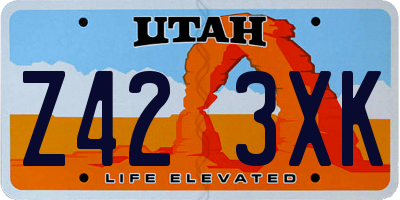 UT license plate Z423XK