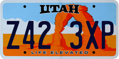 UT license plate Z423XP