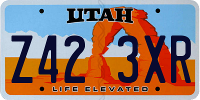 UT license plate Z423XR