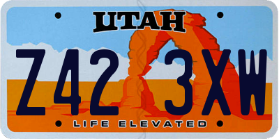 UT license plate Z423XW
