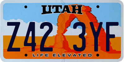 UT license plate Z423YF