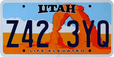 UT license plate Z423YQ