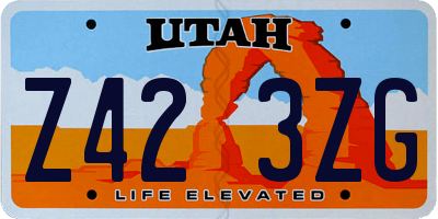 UT license plate Z423ZG