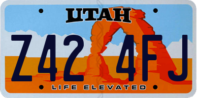 UT license plate Z424FJ