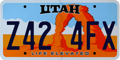 UT license plate Z424FX