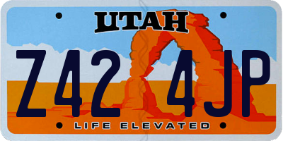 UT license plate Z424JP