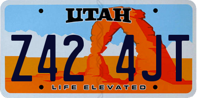 UT license plate Z424JT