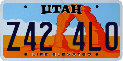 UT license plate Z424LO