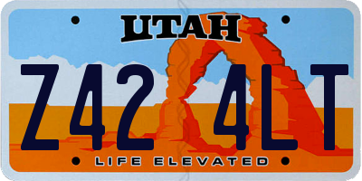 UT license plate Z424LT