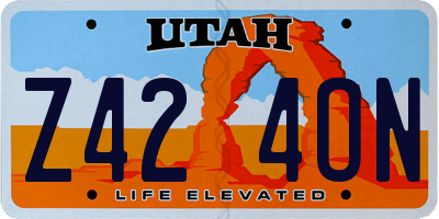 UT license plate Z424ON