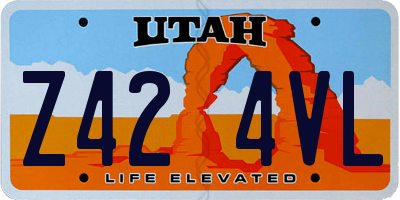 UT license plate Z424VL