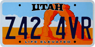 UT license plate Z424VR