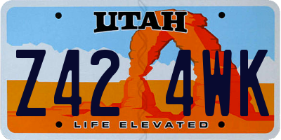 UT license plate Z424WK