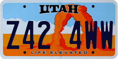UT license plate Z424WW