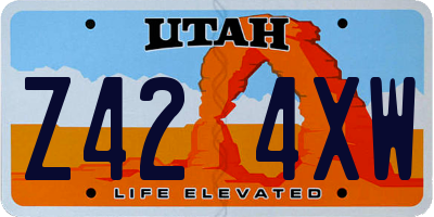 UT license plate Z424XW