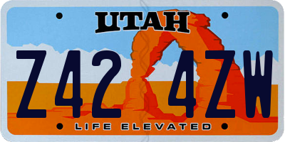 UT license plate Z424ZW