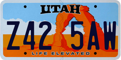 UT license plate Z425AW