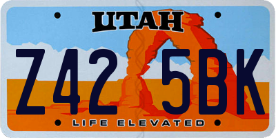 UT license plate Z425BK