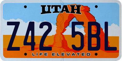 UT license plate Z425BL