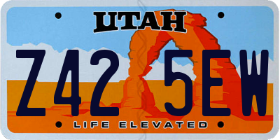 UT license plate Z425EW