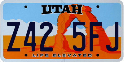 UT license plate Z425FJ