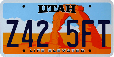 UT license plate Z425FT