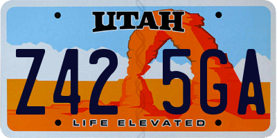 UT license plate Z425GA