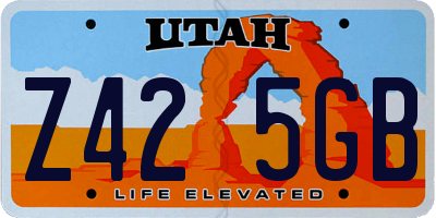 UT license plate Z425GB