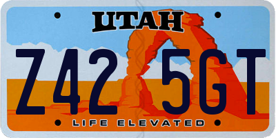 UT license plate Z425GT