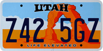 UT license plate Z425GZ