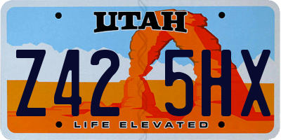 UT license plate Z425HX