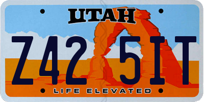 UT license plate Z425IT