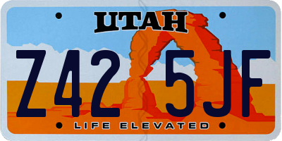 UT license plate Z425JF