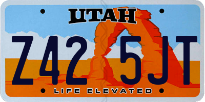 UT license plate Z425JT