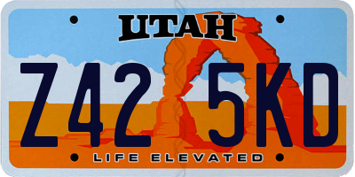 UT license plate Z425KD